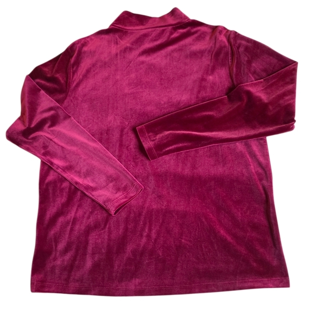 Men's Velvet Long Sleeve Top in Pink Suze L - Picture 2 of 4